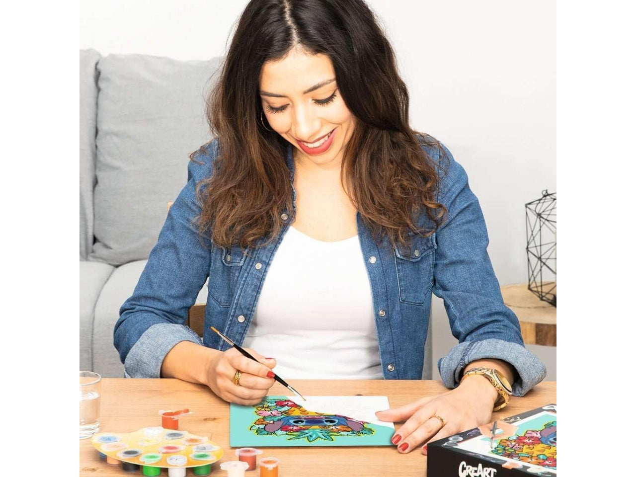 CreArt , Disney Stitch, Dipingere con i Numeri, Kit Pittura, Idea Regalo Donna o Uomo, 14+ Anni, 24x30 cm - Ravensburger