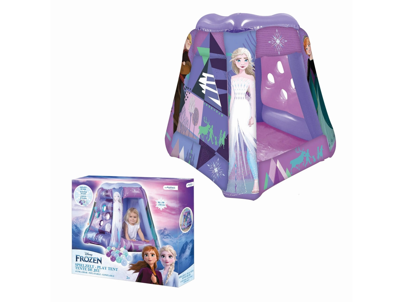 Disney frozen - tenda/vasca gonfiabile 86x90x84cm con 20 palline diametro 60mm