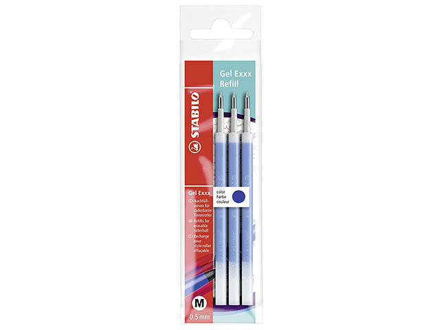 Refill per Penna STABILO Gel Exxx Set da 3 Blu punta 0.5mm