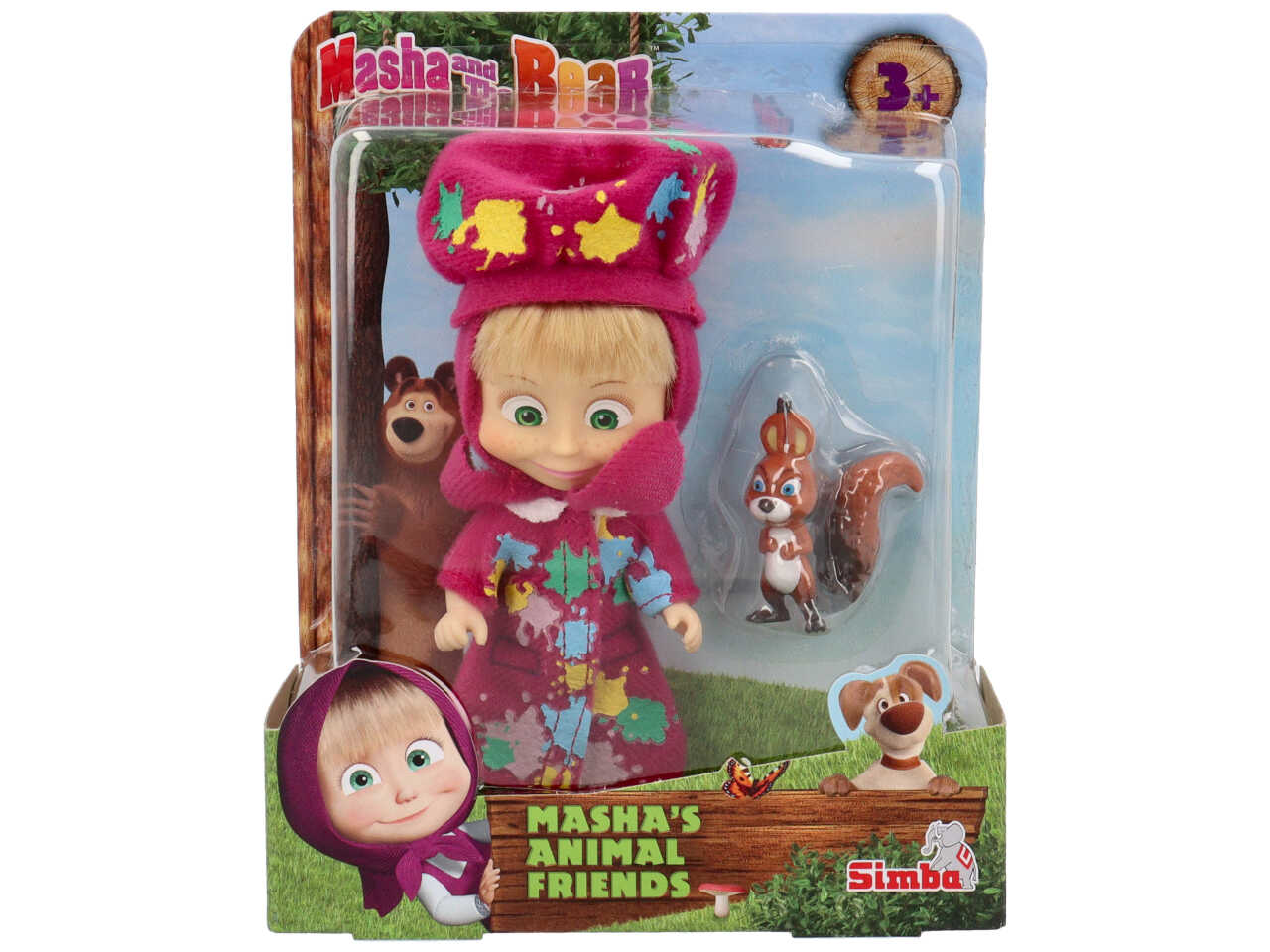 Masha personaggio 12cm con amici cuccioli