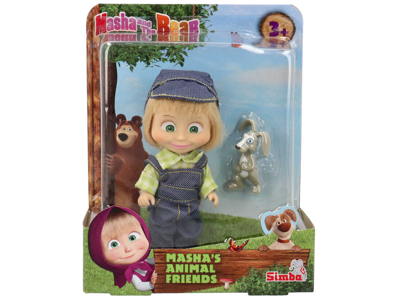 Masha personaggio 12cm con amici cuccioli