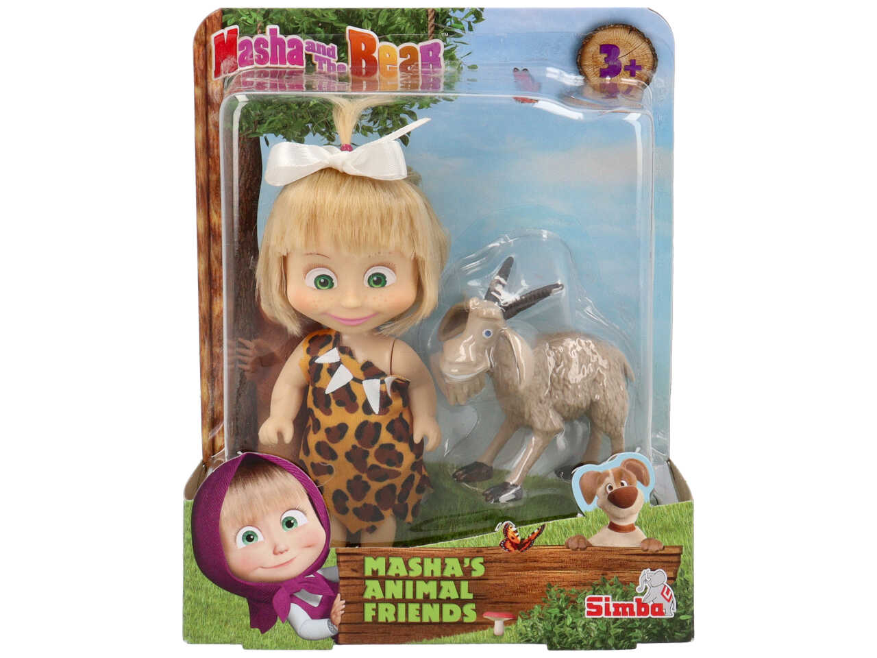 Masha personaggio 12cm con amici cuccioli