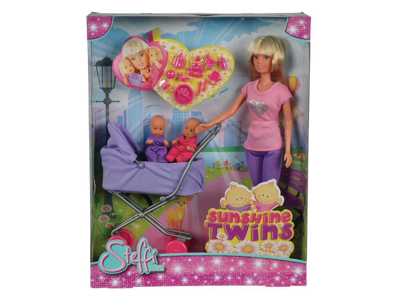 Bambola Steffi Love con carrozzina e figli Simba