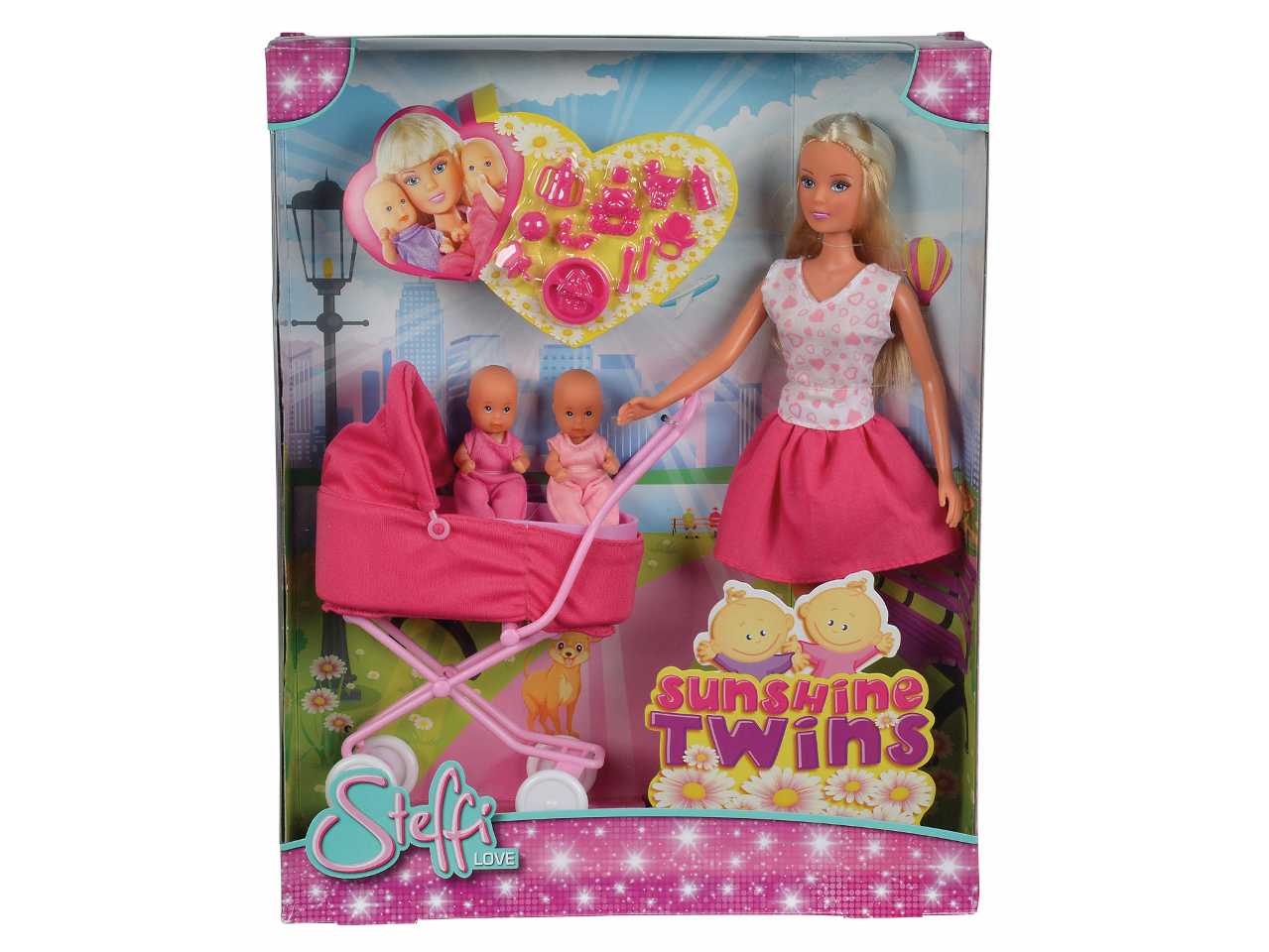 Bambola Steffi Love con carrozzina e figli Simba