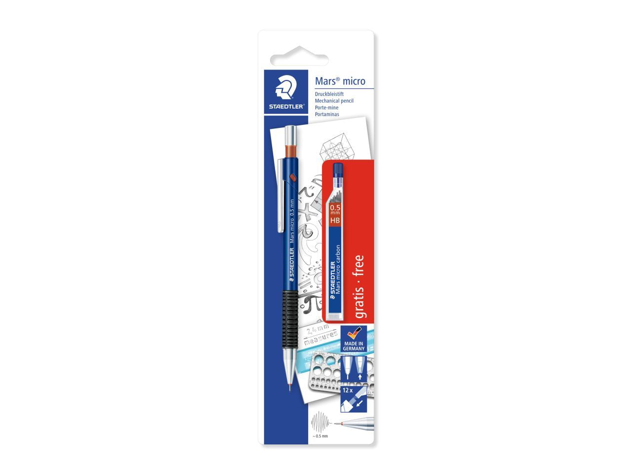 Portamine micro 0,5 con 12 mine