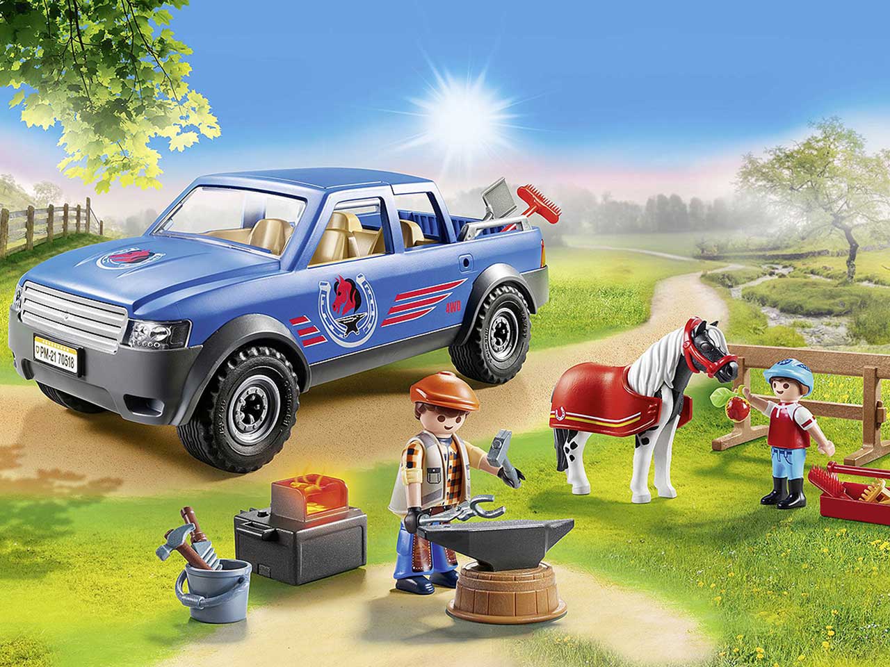 Playmobil maniscalco con pickup 70518