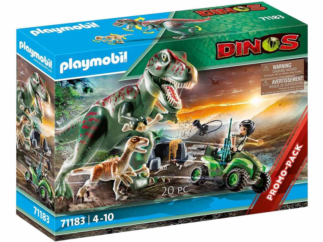 Playmobil t-rex all'attacco