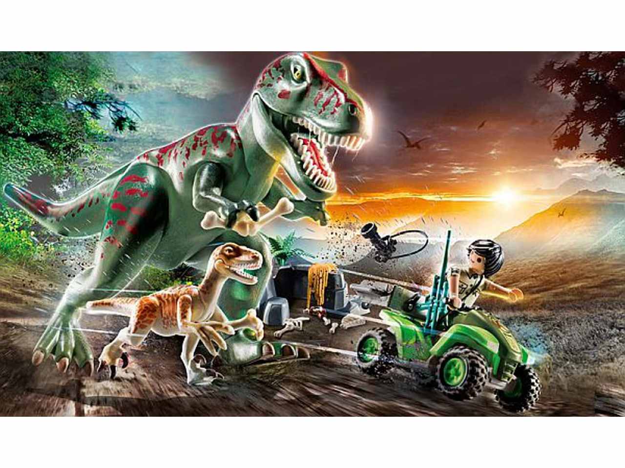 Playmobil t-rex all'attacco