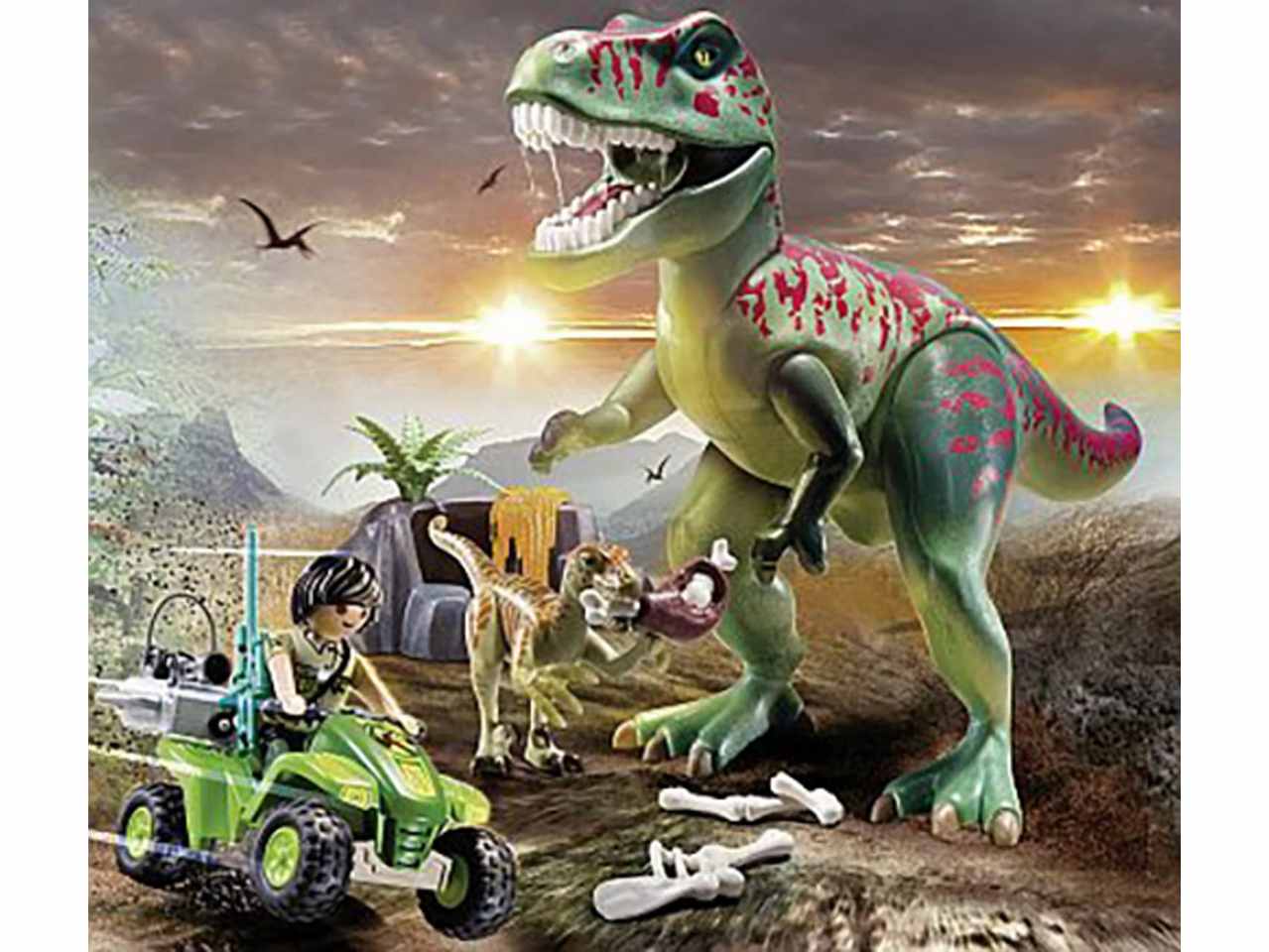 Playmobil t-rex all'attacco