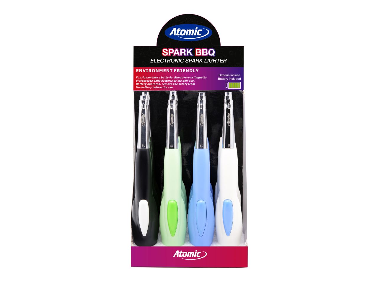 Accendigas atomic gas igniter spark in 4 colori assortiti