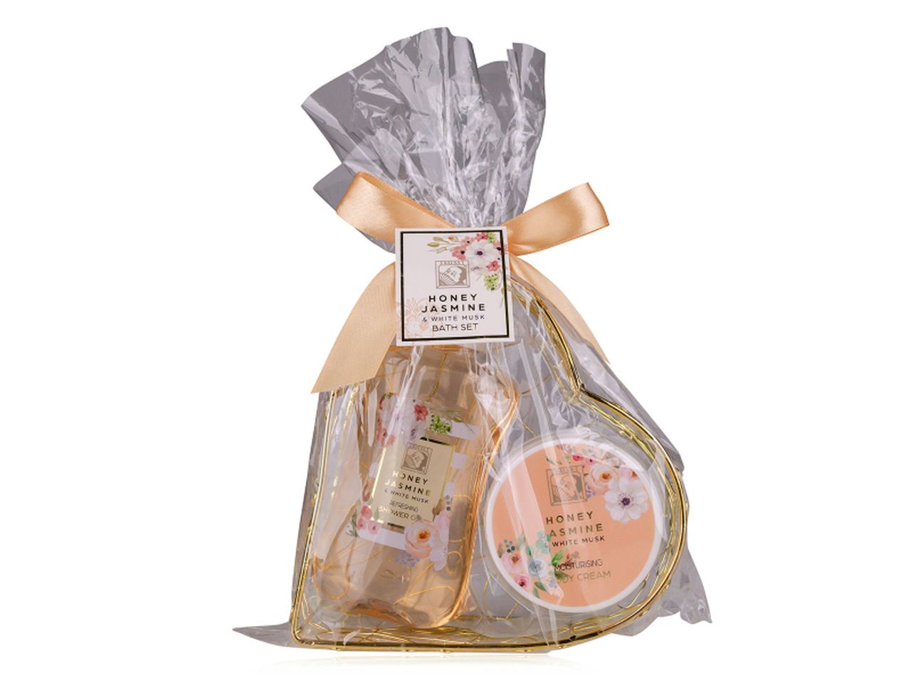 Confezione regalo con shower gel da 190ml, crema corpo da 60ml. fragranza al miele di gelsomino e muschio bianco