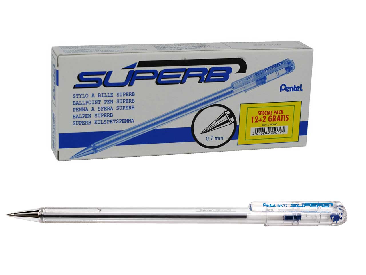 Penna sfera superb blu 0.7 - la confezione contiene 12+2 penne