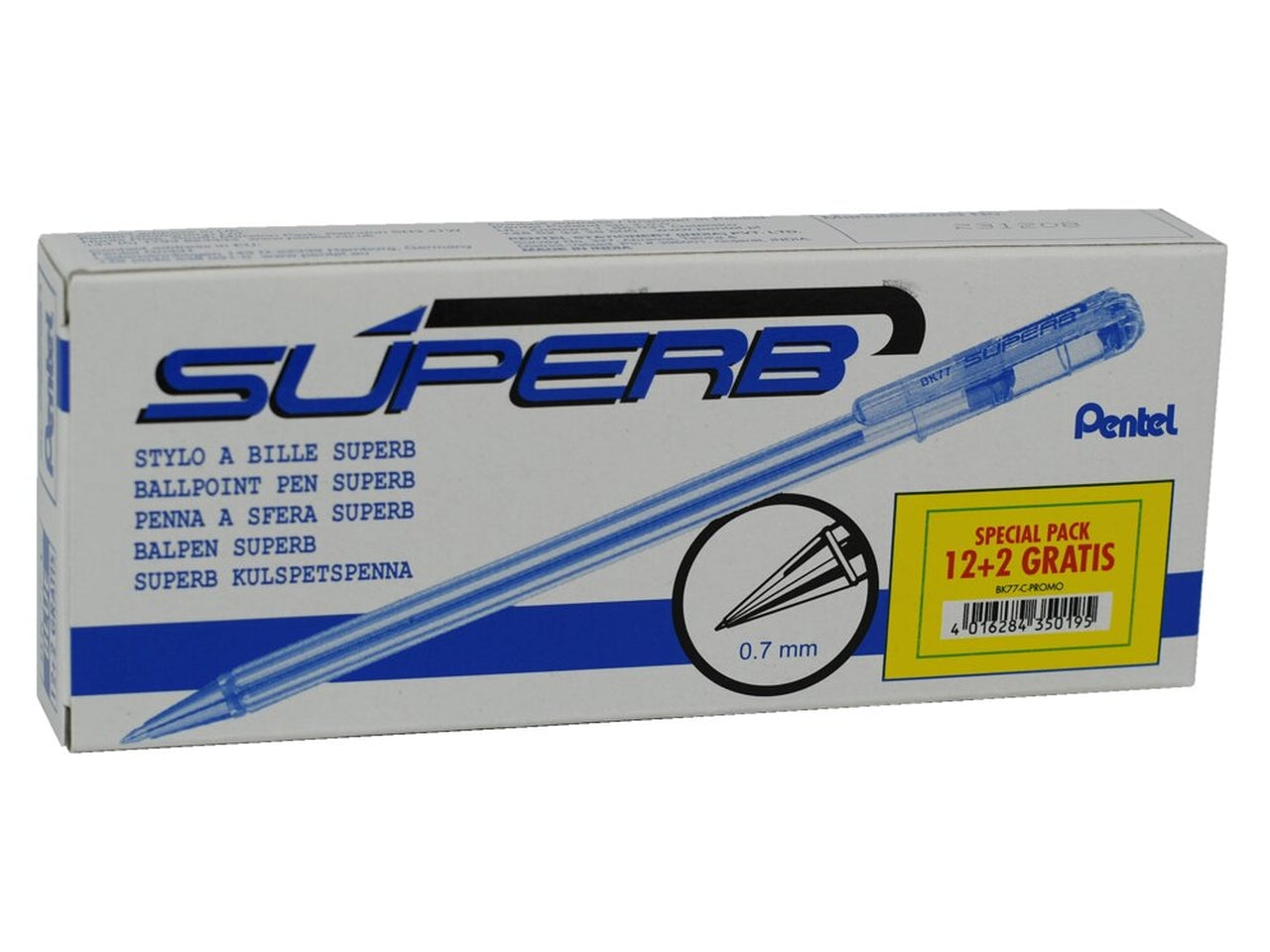 Penna sfera superb blu 0.7 - la confezione contiene 12+2 penne
