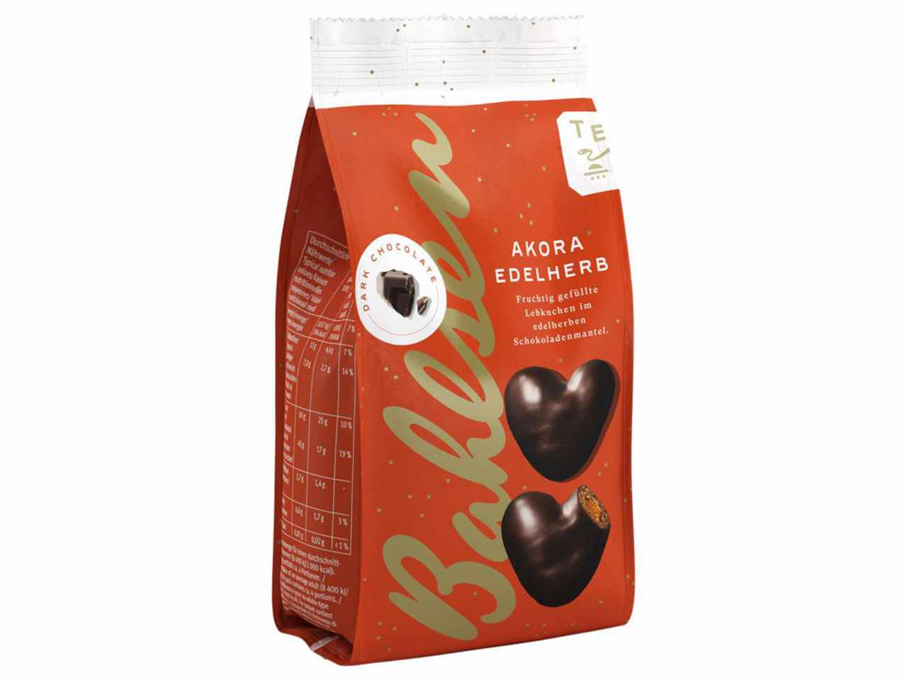 Ankora fondente 150gr morbidi cuori di panpepato farciti con confettura di albicocca e glassati con cioccolato fondente
