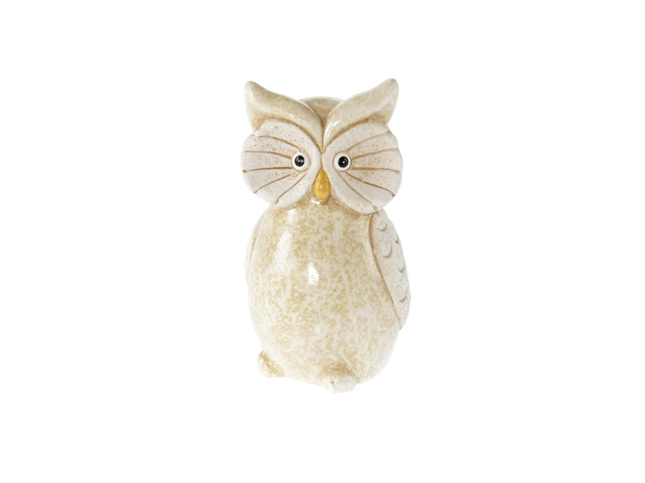 Statua gufo in ceramica country beige 9,5x9,5x18 cm - Goldbach