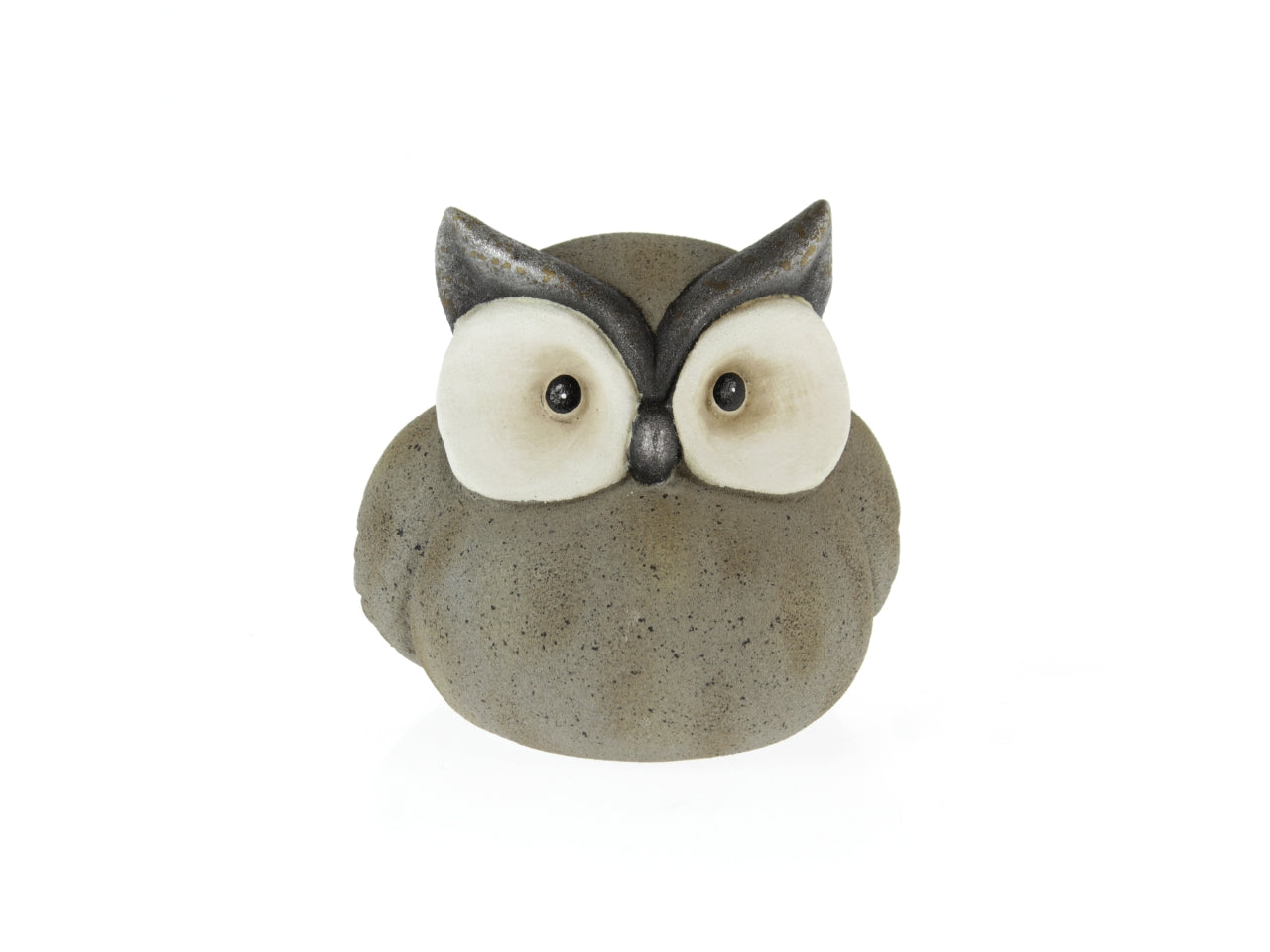 Gufo in ceramica 18x8x17cm grigio