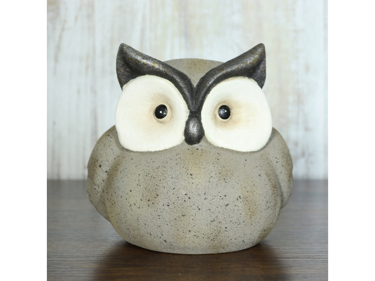 Gufo in ceramica 18x8x17cm grigio