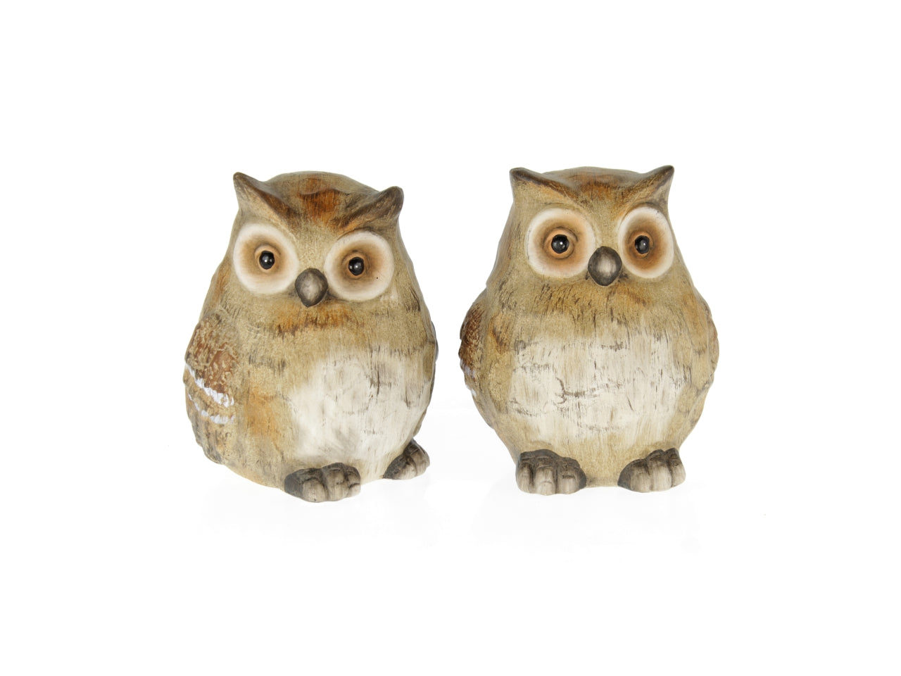 Gufo in ceramica 13,5x13,5x16cm marrone 2 assortimenti