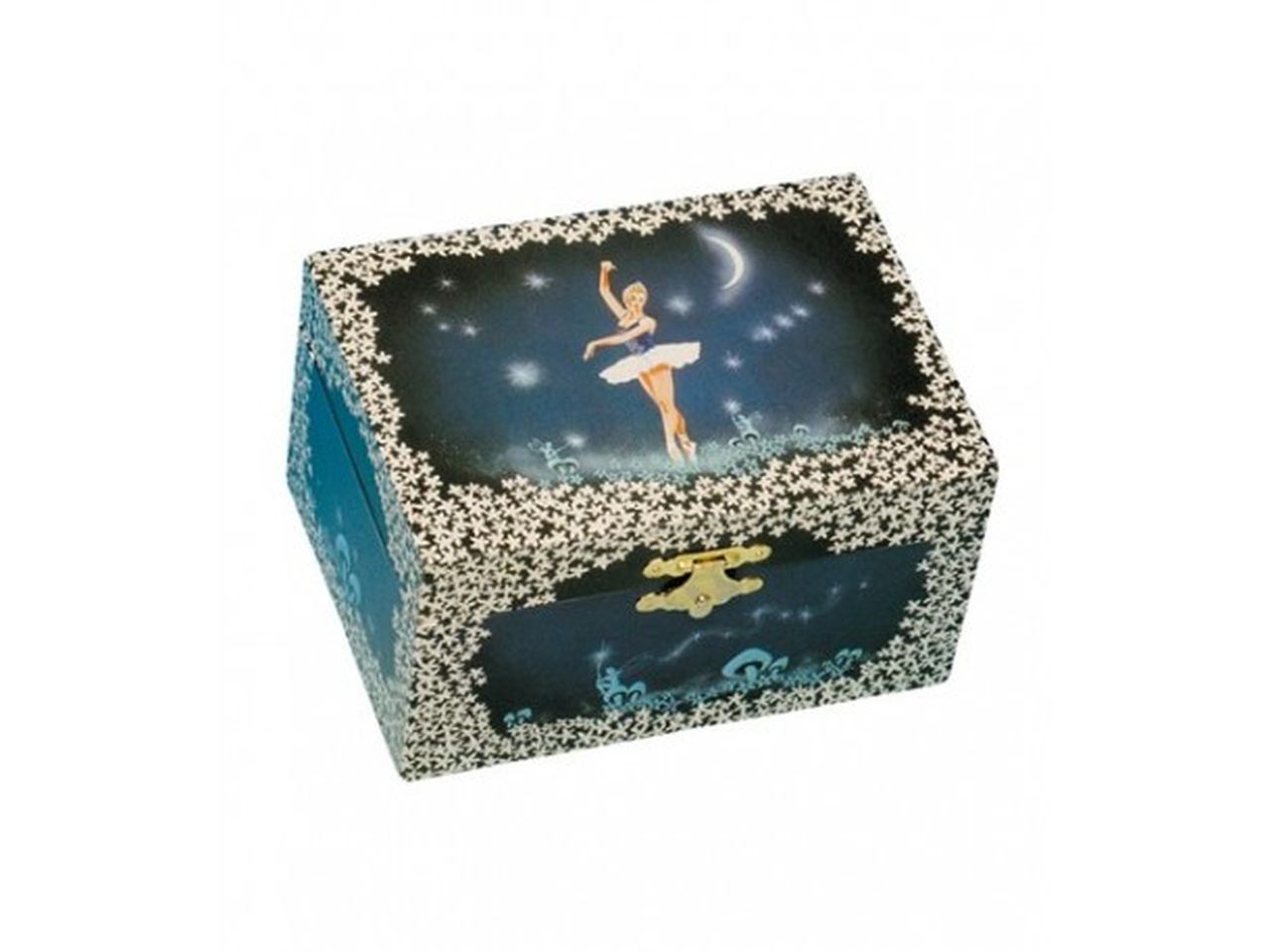 Portagioie ballerina blu notte con carillon 15cm