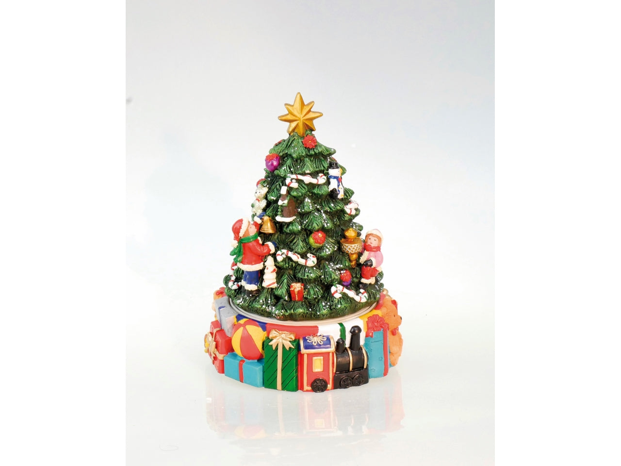 Carillon piccolo albero di natale con regali 12x12x16cm