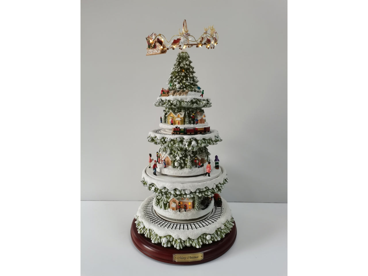 Carillon albero di natale con 4 scene h.45cm