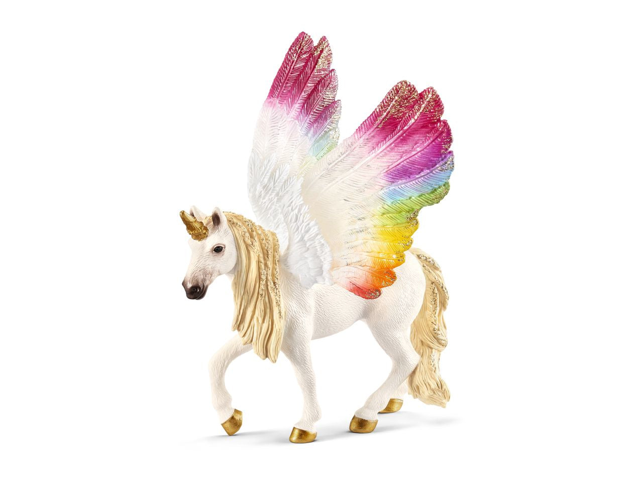 Unicorno arcobaleno alato