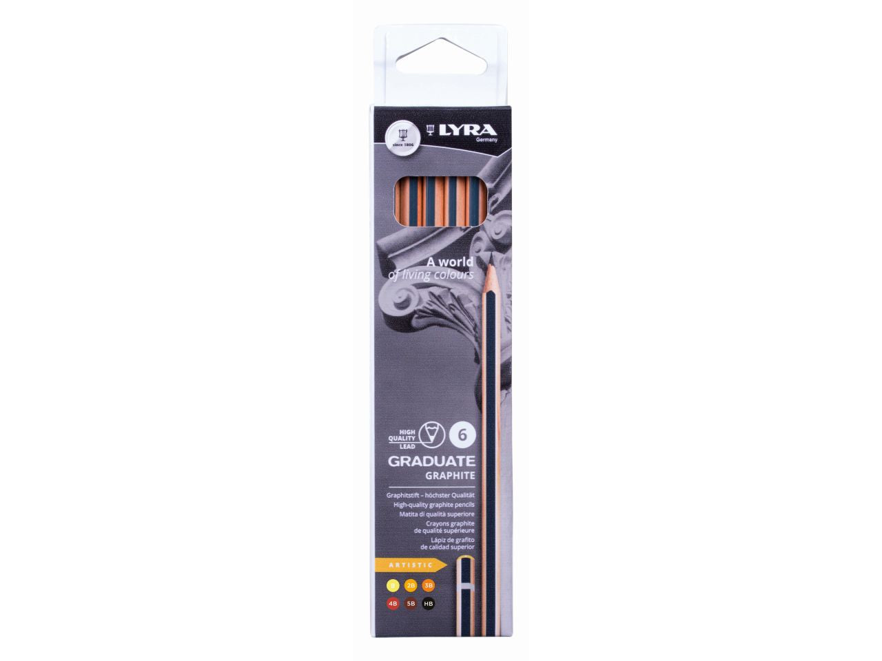 Matite lyra graduate graphite artistic  alta qualita' - la confezione comprende 6 matite
