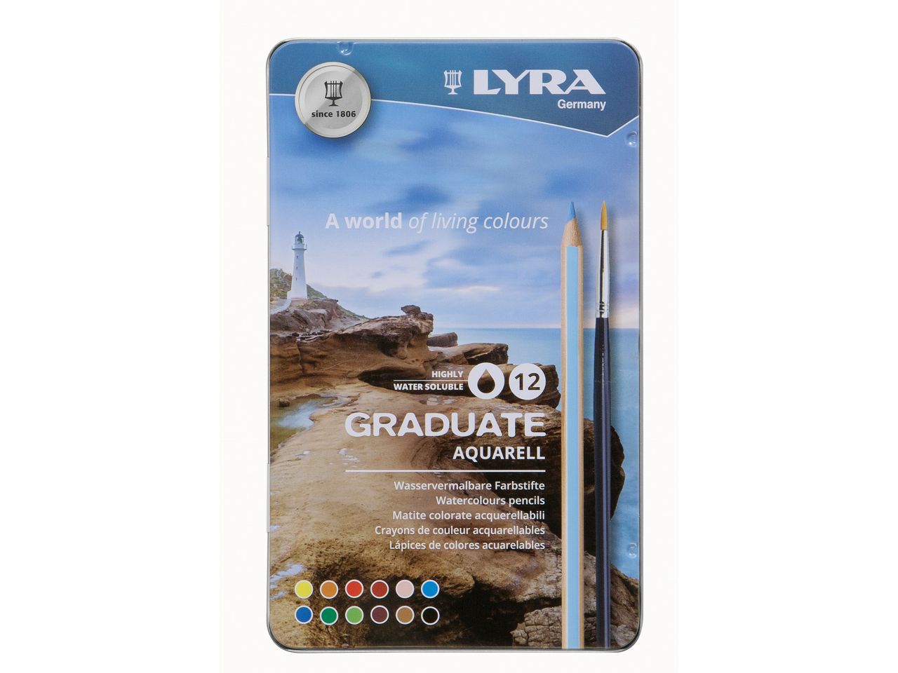 Pastelli lyra graduate acquerellabili - la confezione comprende 12 pennarelli