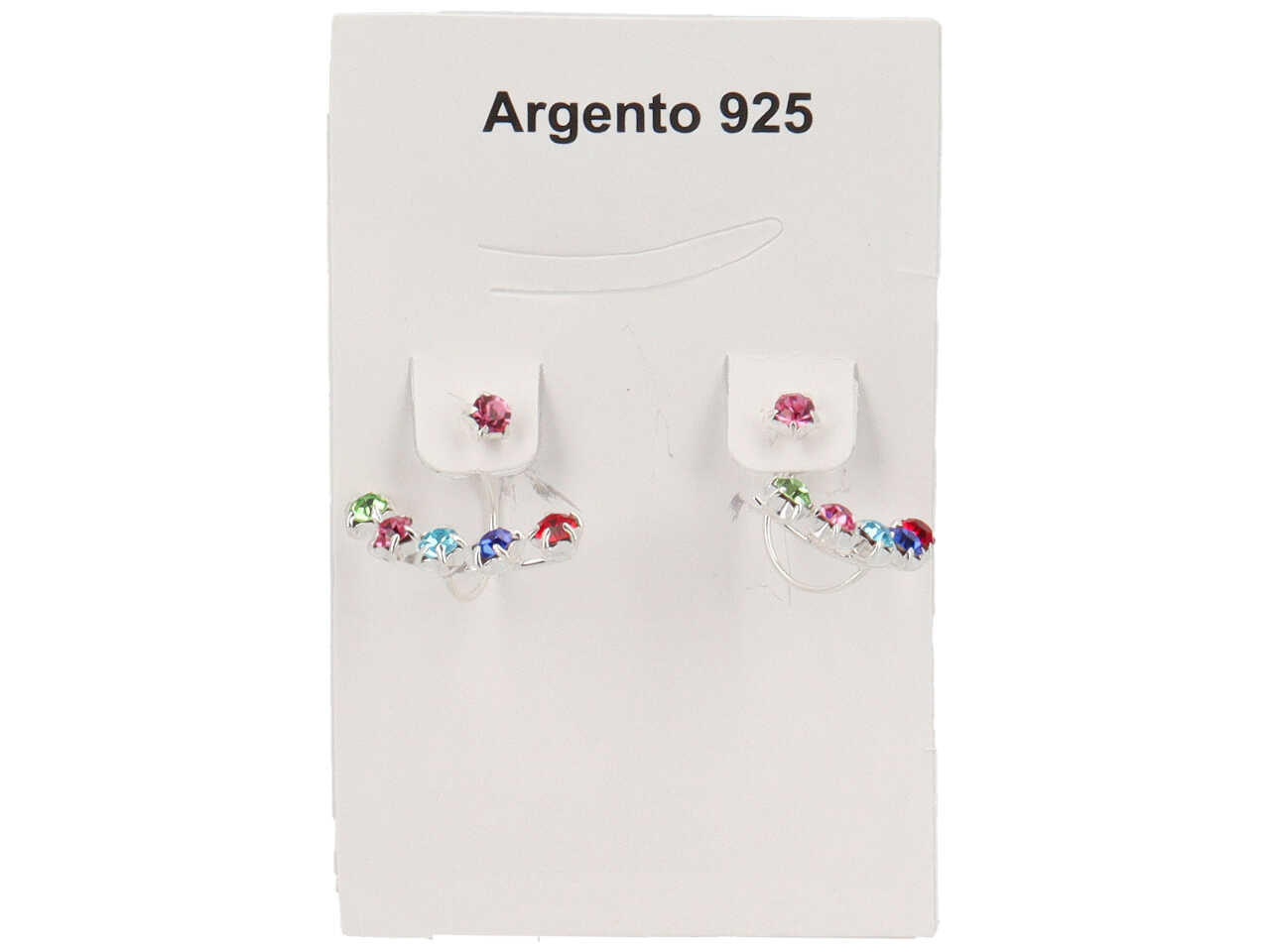 Orecchini zircone multicolor argento 925