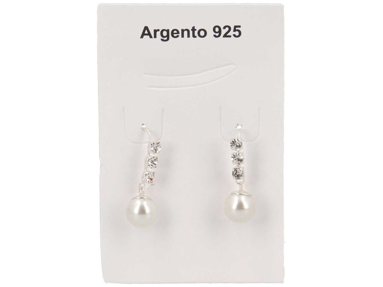 Orecchini zirconi e perla argento 925