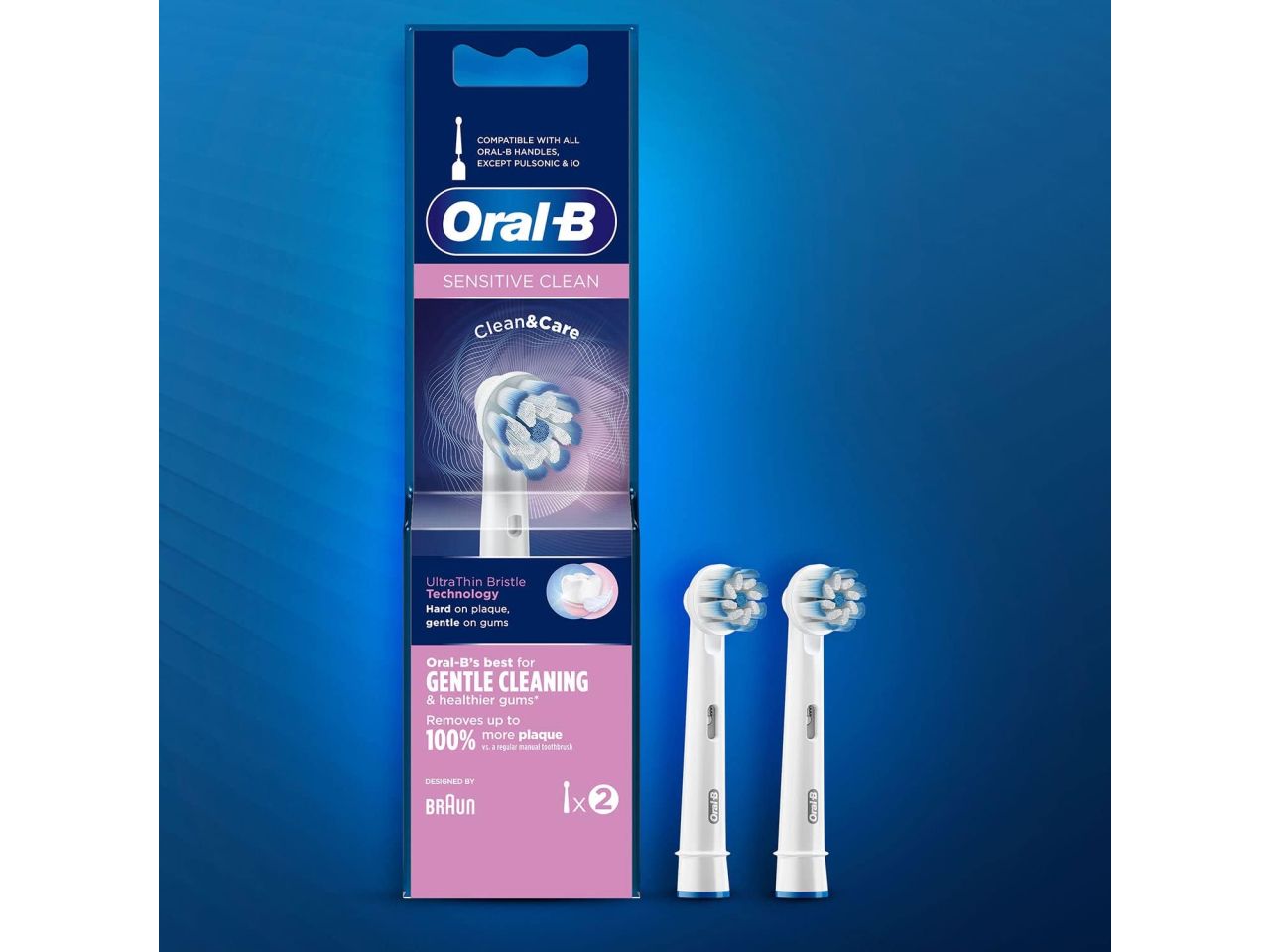 Oral b ricambi per spazzolini elettrici sensitive clean - confezione da 2 ricambi
