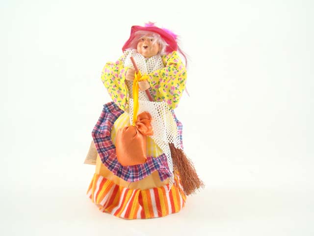 Befana con scopa e ascchetto 25cm 0152920