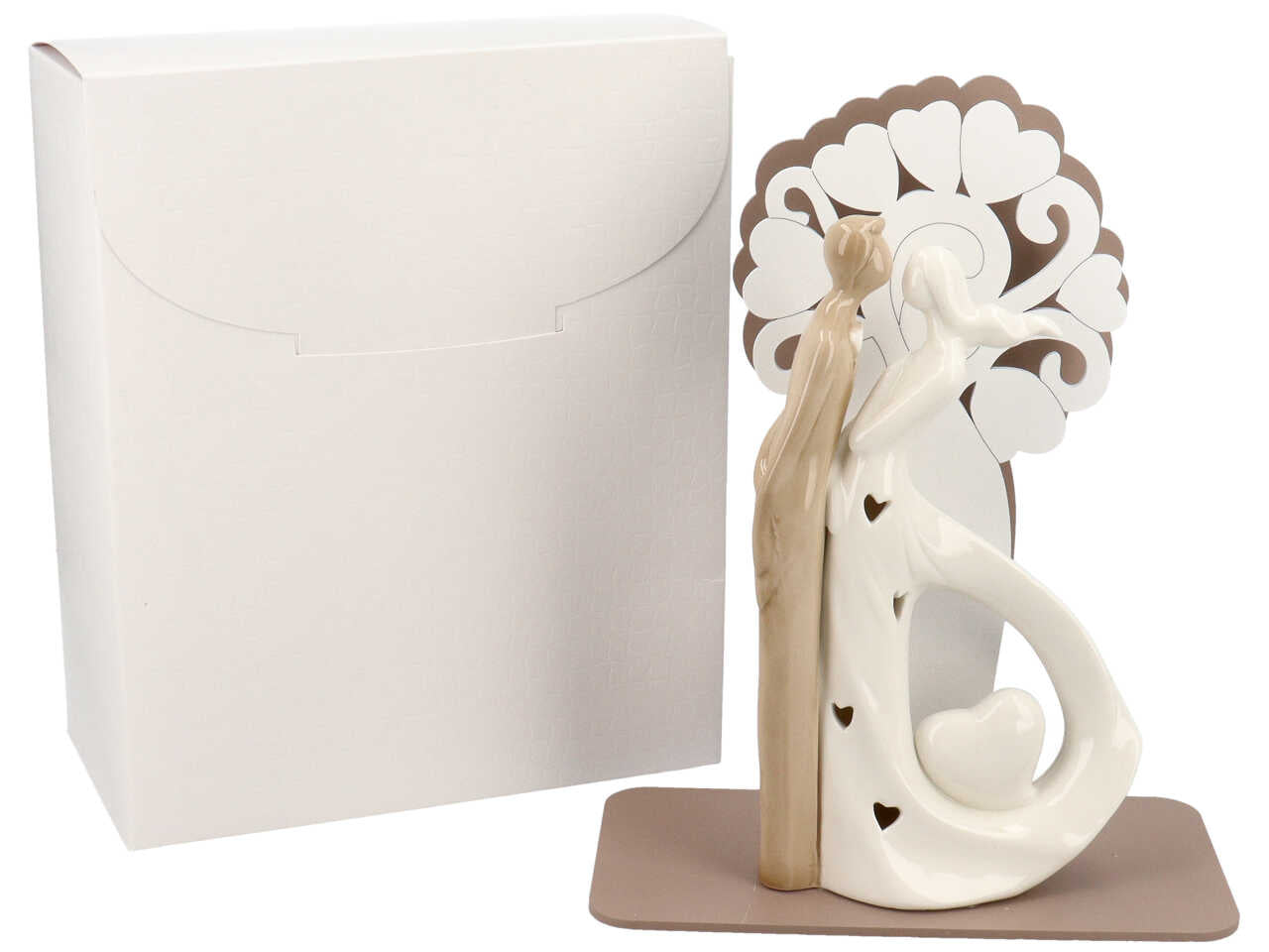 Lampada in porcellana con figura di coppia in 2 modelli