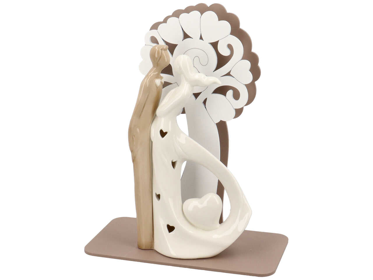 Lampada in porcellana con figura di coppia in 2 modelli