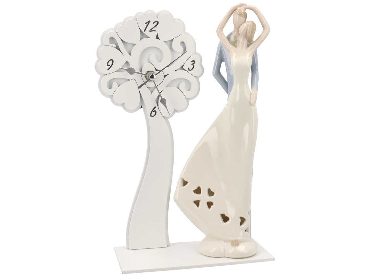 Orologio con figura di coppia in porcellana 2 modelli
