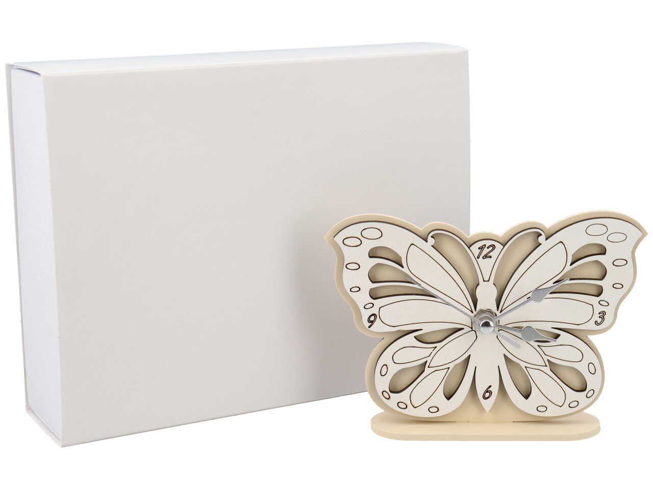 Orologio con farfalla colore panna