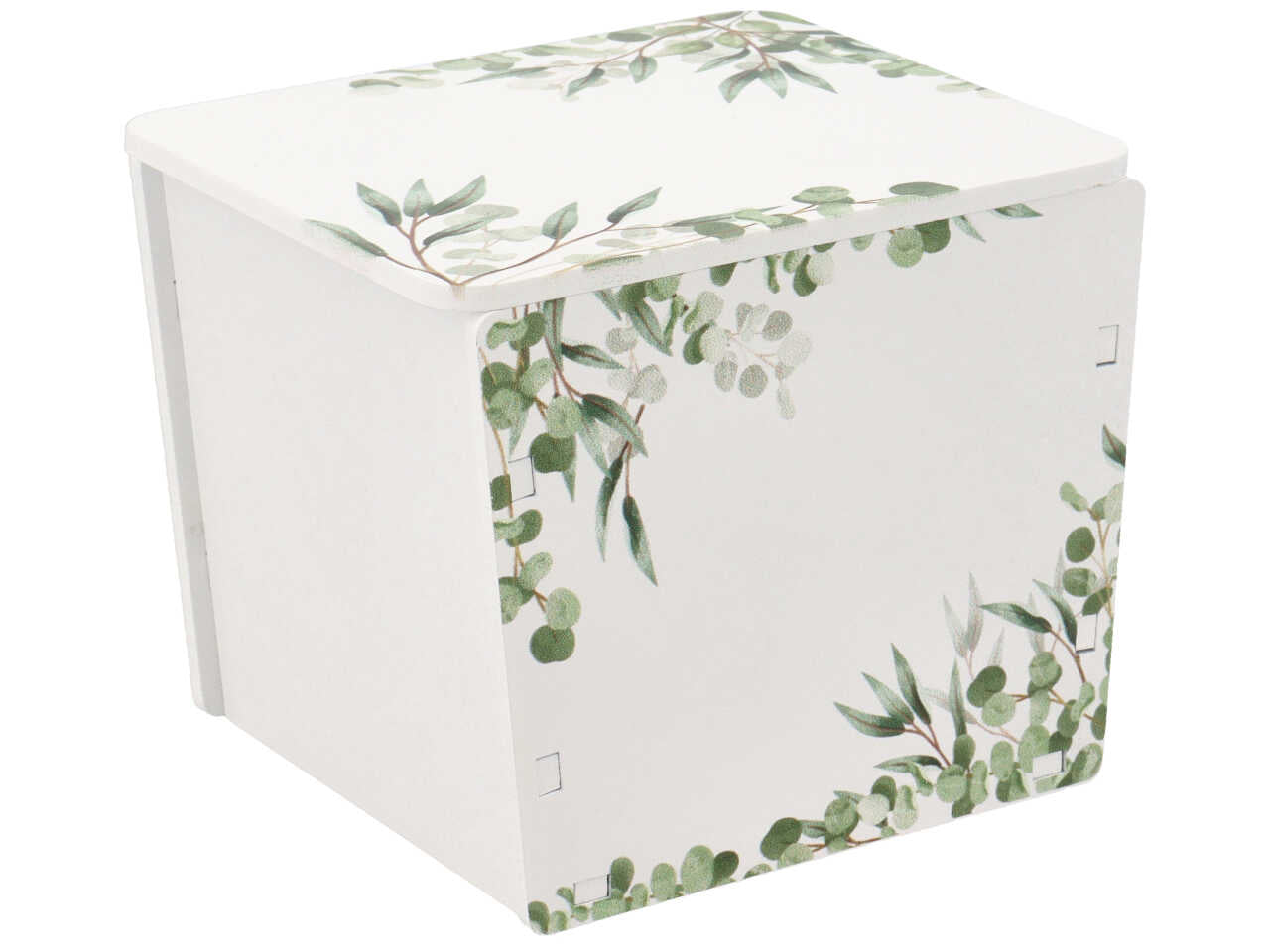 Candela con contenitore legno fantasia verde