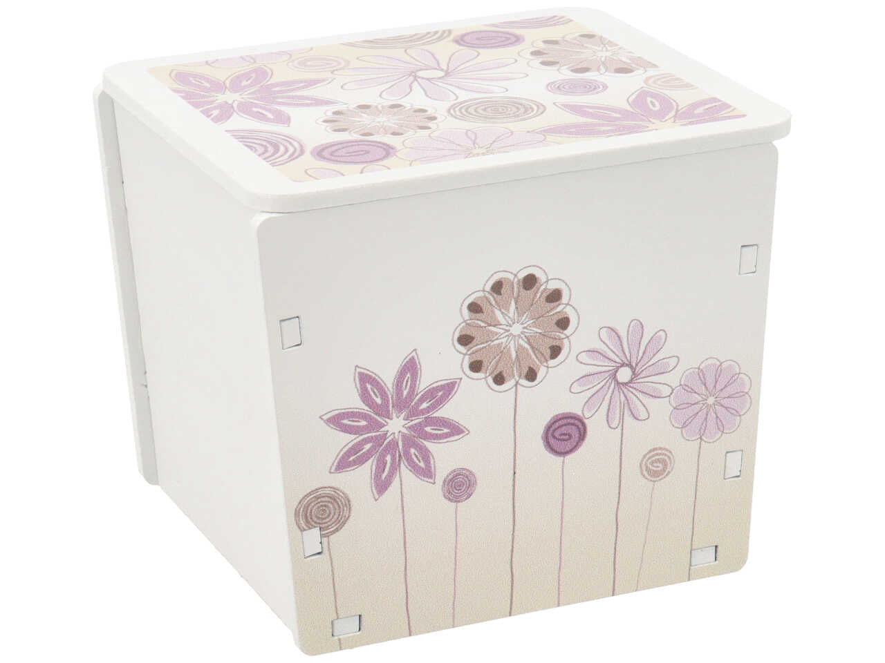 Candela con contenitore legno fantasia lilla