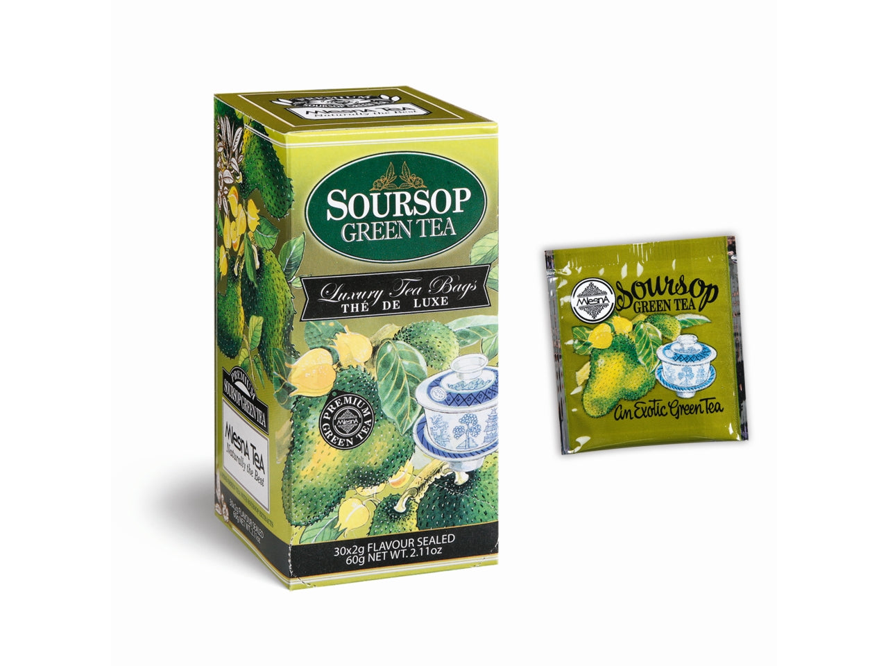 Tè verde al soursop - la confezione comprende 30 filtri da 2gr ciascuno
