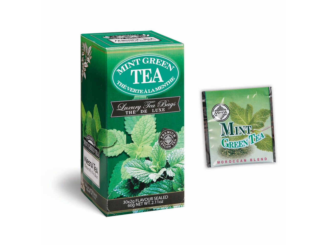 Tè verde alla menta - la confezione comprende 30 filtri da 2gr ciascuno