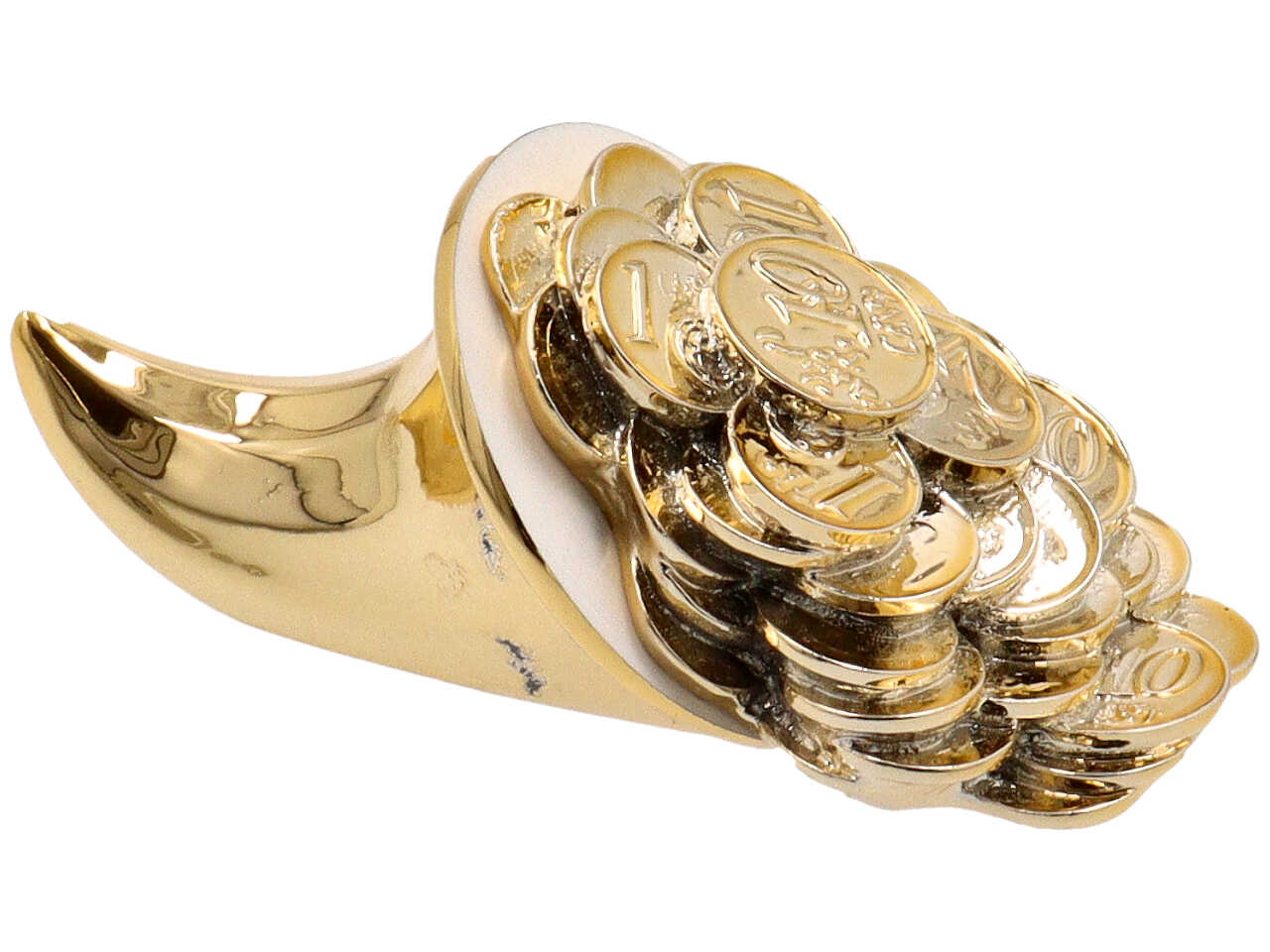 Cornucopia 10cm oro/bianco 4371
