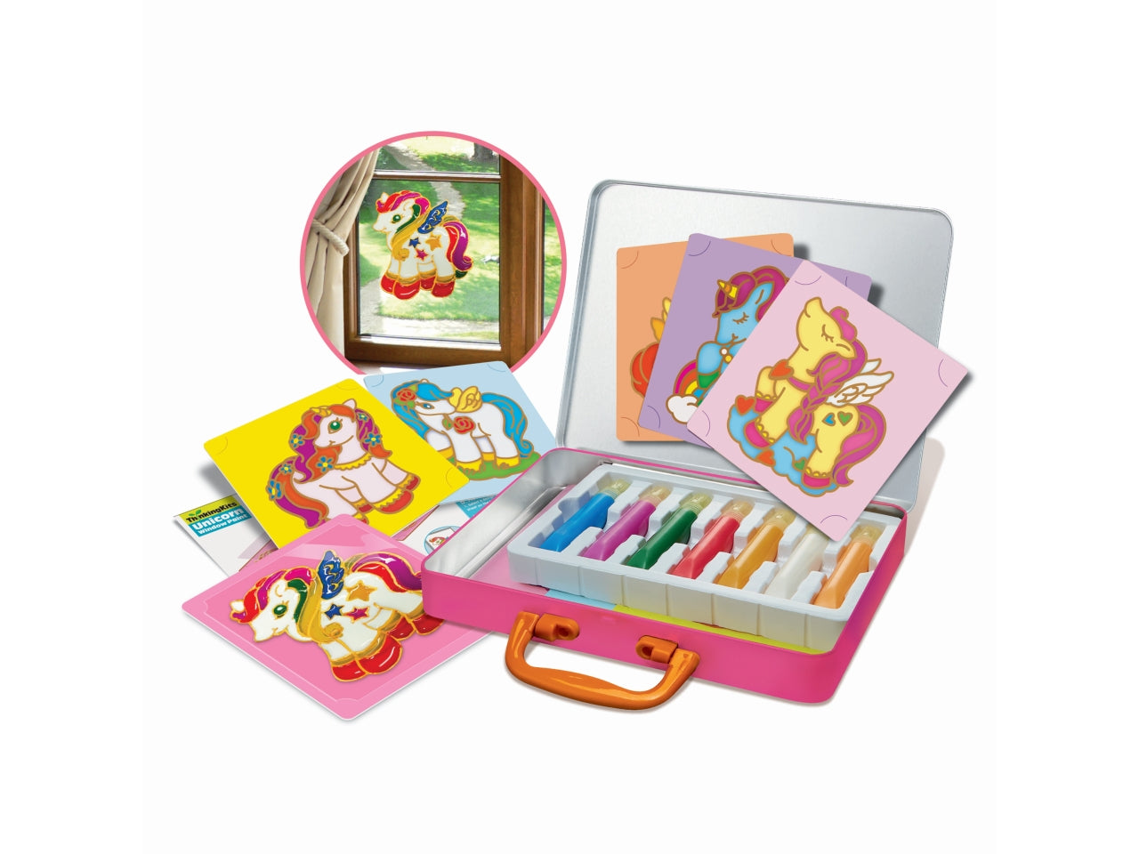 Thinking kits crea adesivi per vetri unicorno