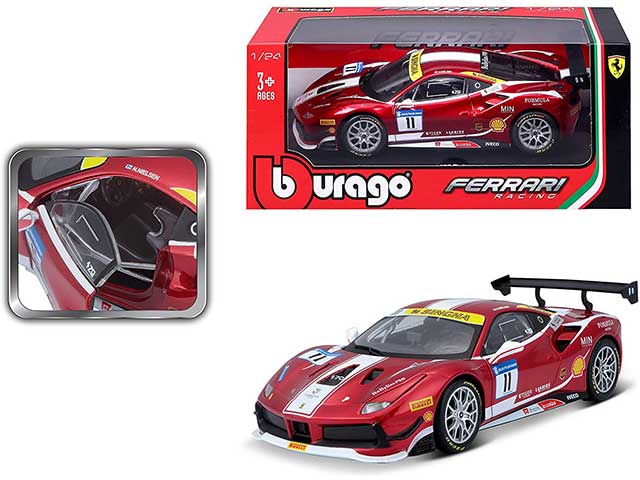 Bburago modellino auto Ferrari 488 Challenge del 2017 rosso 1:24