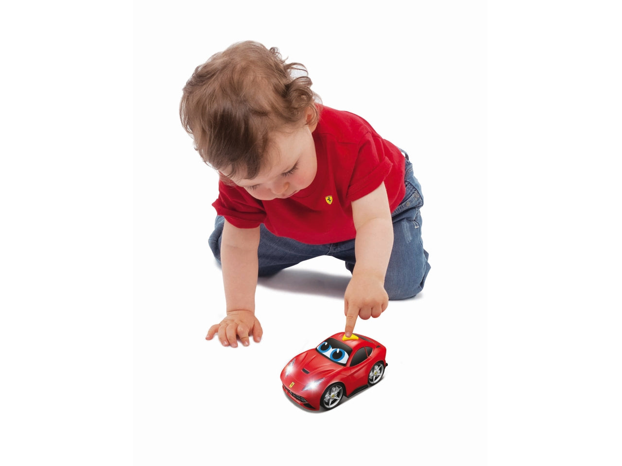 Auto Giocattolo Ferrari Luci e Suoni: Die-cast Rosso, Licenza Ufficiale Ferrari, Ruote Libere, Suoni e Luci Attivabili, Dimensioni 15,24x17,78x8,89 cm, Età 12m+ | Bburago Junior