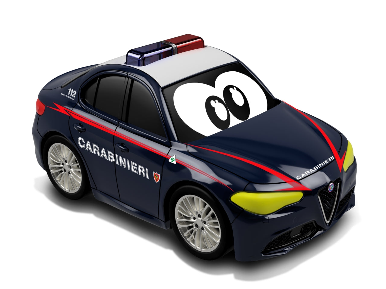 Auto Giocattolo Pull Back Alfa Romeo Giulia Carabinieri con Retrocarica: Die-cast, Licenza Ufficiale Alfa Romeo, Dimensioni 17x31x22 cm, Età 12m+ | Maisto Tech