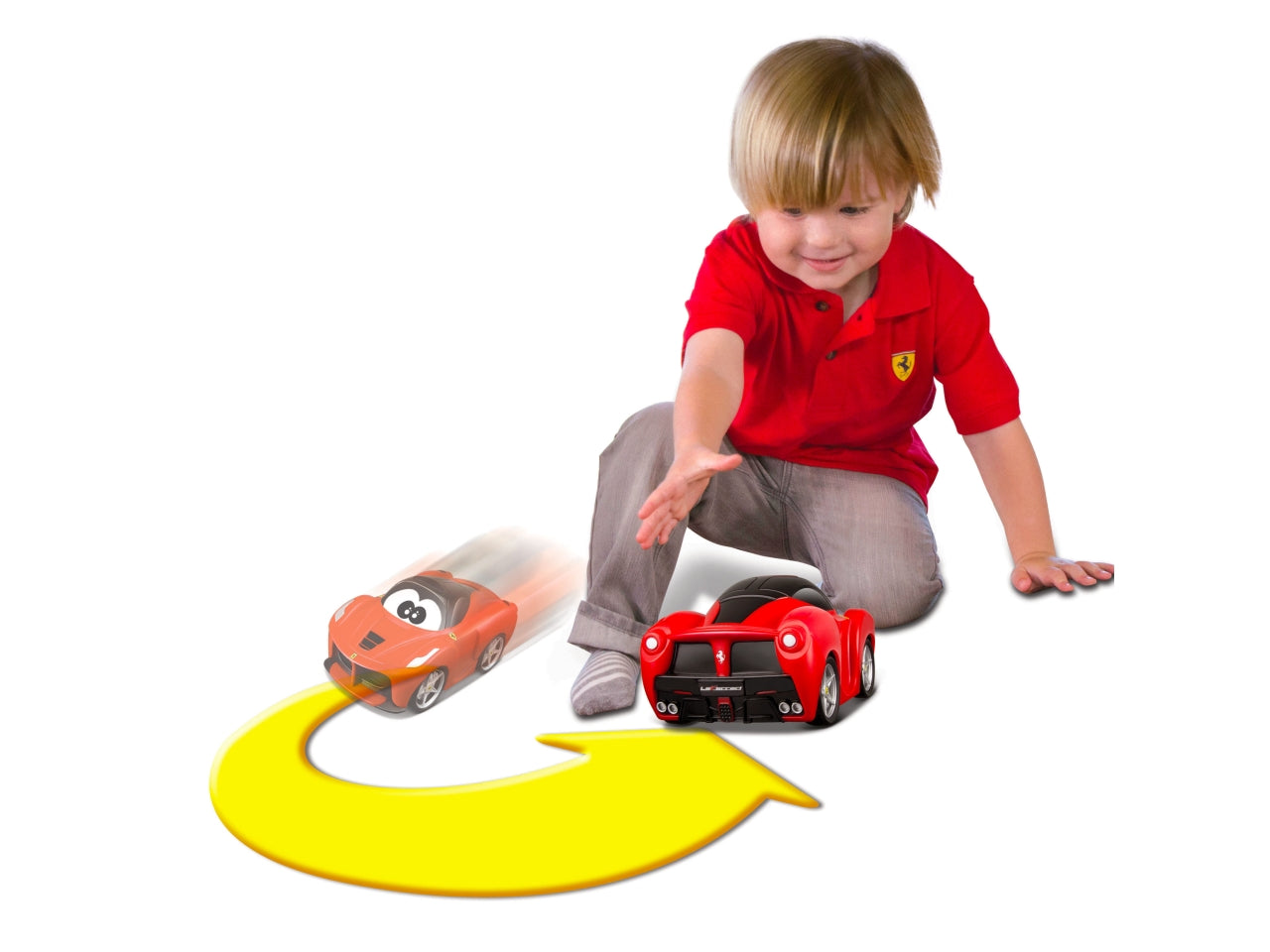 Auto Giocattolo U-Turns Ferrari con Retrocarica: Die-cast Rosso, Licenza Ufficiale Ferrari, Funzione Speciale di Ritorno, Dimensioni 10,16x12,1x17,15 cm, Età 12m+ | Bburago Junior