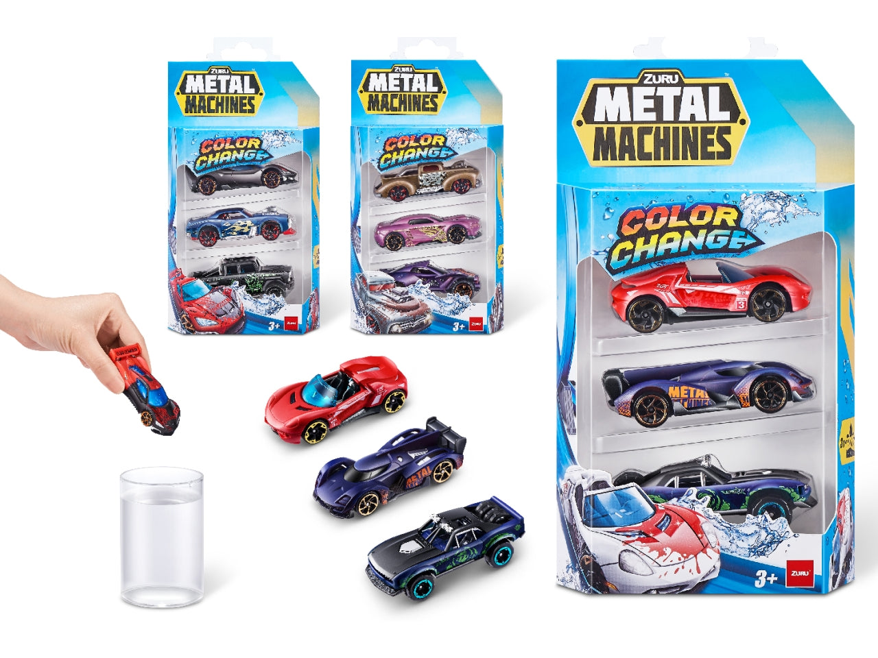 Metal machines pack da 3 auto cambia colore in scala 1:64