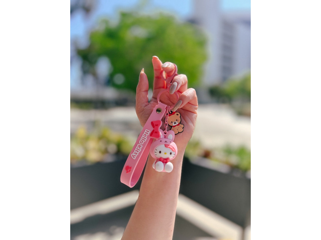Yume hello kitty and friends keychain with hand strap animals series