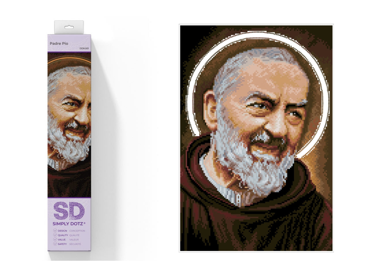Diamond dotz padre pio 40x55