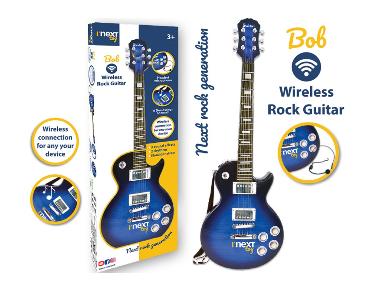 Chitarra rock microfono wireless bob